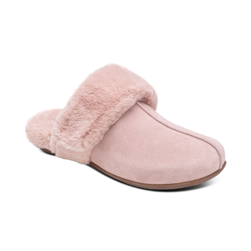 Aetrex Women's Arianna Arch Support Slippers - Pink | USA 76XFOEC